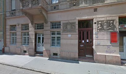 Temetkezési vállalkozás épülete, elegáns homlokzattal.