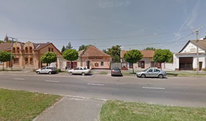 Temetkezési szolgáltató iroda utcaképe.